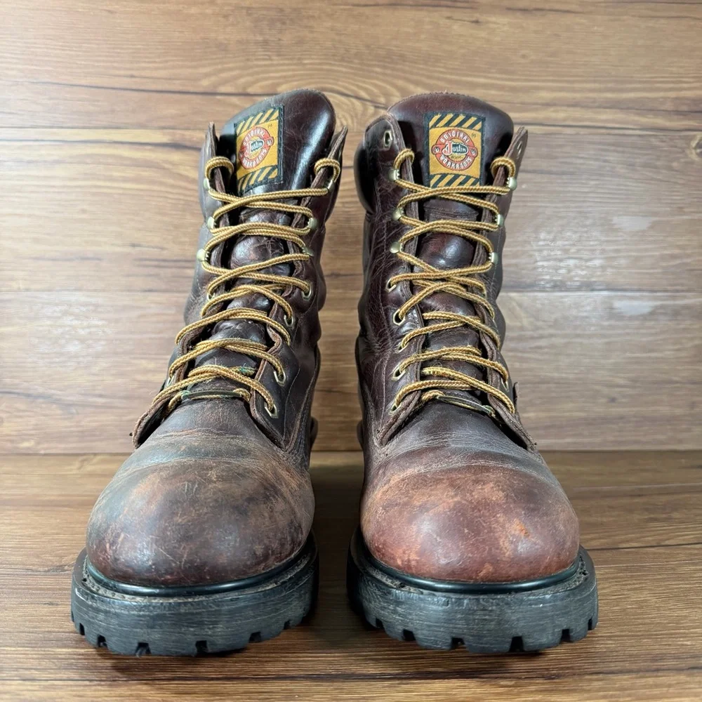 JUSTIN Work Boots‎ Gore-Tex Leather Lace Up Shoes Men’s Size 11.5
